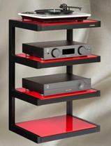 Rack Norstone HIFI ESSE c/ Prateleiras de Vidro Cor Vermelho Rack Norstone HIFI ESSE c/ Prateleiras de Vidro Cor Vermelho