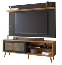 Rack NT 1175 com Painel NT 1190 Preto com Freijó - Notável