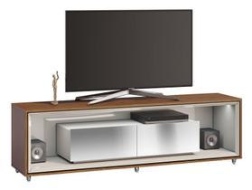 Rack Ópera 1.8 Off White com Freijó e Espelho - Imcal Móveis