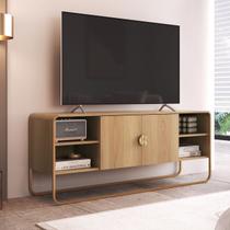 Rack Orgânico 150cm 2 Portas Pé Metal Luna Móvel na Caixa