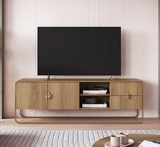 Rack Orgânico 180cm 2 Portas 2 Gavetas Pé Metal Luna Móvel na Caixa