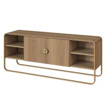 Rack Orgânico Luna Artesano 150 cm (larg) em MDP Hanover Base Metal Dourado Rack Orgânico Luna Artesano 150 cm (larg) em MDP Hanover Base Metal Dourado