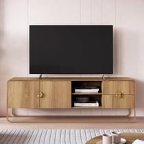 Rack Orgânico para TV até 65 Polegadas 180cm Portas 2 Gavetas Metal Luna Bege Hanover/Dourado Rack Orgânico para TV até 65 Polegadas 180cm Portas 2 Gavetas Metal Luna Bege Hanover/Dourado