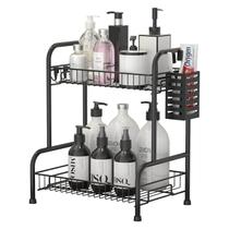 Rack organizador de balcão de banheiro USHARP com cesta de produtos de higiene pessoal Rack organizador de balcão de banheiro USHARP com cesta de produtos de higiene pessoal