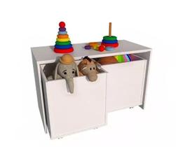 Rack Organizador Infantil com 2 Baús 100 MDF rack de 80cm Rack Organizador Infantil com 2 Baús 100 MDF rack de 80cm