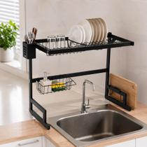 Rack Organizador Pia Cozinha Vertical Ferro Resistente 2 Níveis Cesta Limpeza E Porta Tigelas Luxo Rack Organizador Pia Cozinha Vertical Ferro Resistente 2 Níveis Cesta Limpeza E Porta Tigelas Luxo