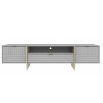 Rack Oscar 1 Gaveta 2 Portas Cinza Natura 180cm - 65200 Rack Oscar 1 Gaveta 2 Portas Cinza Natura 180cm - 65200