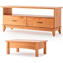 Rack p/ TV 55 Polegadas e Mesa de Centro 100% Madeira Bella
