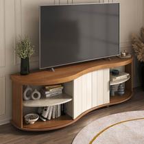Rack p/ TV até 75" com Porta Ripada Magnum Cinamomo/Off White - Artely