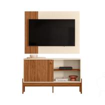 Rack Painel 1.2 Wood Perola Metalizado/Cinamomo Mel