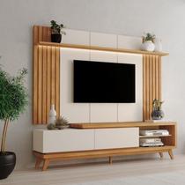 Rack Painel com LED MDF 220cmx192cm Nobre Supreme 220 Marrom Carvalho Oro/Off White Rack Painel com LED MDF 220cmx192cm Nobre Supreme 220 Marrom Carvalho Oro/Off White