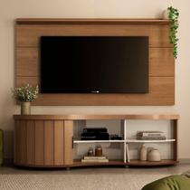 Rack Painel com Suporte para Tv até 60 Polegadas 153cmx180cm Marrom Cinamomo/Off White Rack Painel com Suporte para Tv até 60 Polegadas 153cmx180cm Marrom Cinamomo/Off White