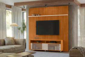 Rack+Painel Frizz New Prestige para TV de até 75 polegadas - Cinamomo /Off White - Madetec