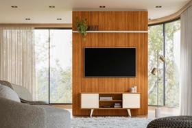 Rack+Painel Panorama para TV de até 55 polegadas - Cinamomo/Off White - Madetec