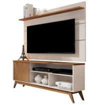 Rack Painel para TV 55" Retro Apartamento Sala Pequena Malbec Wood Giga Moveis