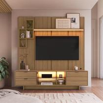 Rack Painel para TV até 55 Polegadas 180cm com Nichos Gavetas e Iluminação em LED Aurora Rack Painel para TV até 55 Polegadas 180cm com Nichos Gavetas e Iluminação em LED Aurora