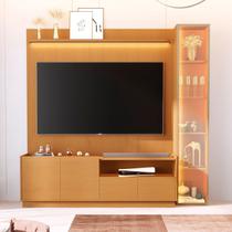 Rack Painel para TV até 75 Polegadas com LED 100% MDF 223cmx219cm Vitoria Regia Yescasa Marrom Nature