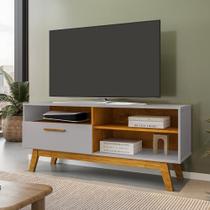 Rack Paládio Off White/Naturalle - Bechara Móveis