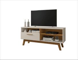 Rack Paládio Para TVs 55" 3 Nichos 1 Porta Off White Cinamomo Bechara