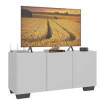 Rack Para Até 32 Polegadas Com 3 Portas Multimóveis Mp1068 Branco/preto Branco/preto
