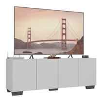 Rack Para Até 50 Polegadas Com 4 Portas Multimóveis Mp1072 Branco/preto Branco/preto