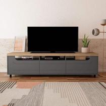 Rack Para Até 75 Polegadas 200cm 2 Portas 1 Gaveta Multimóveis Cr45325 Carvalho/grafite Carvalho/grafite Rack Para Até 75 Polegadas 200cm 2 Portas 1 Gaveta Multimóveis Cr45325 Carvalho/grafite Carvalho/grafite