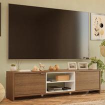 Rack Para Até 80 Polegadas 180cm 2 Portas Rustic-branco Linz Madesa Rack Para Até 80 Polegadas 180cm 2 Portas Rustic-branco Linz Madesa