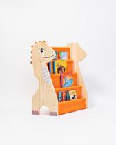 Rack Para Livros Infantil, Livreiro Dinossauro Laranja Montessori Rack Para Livros Infantil, Livreiro Dinossauro Laranja Montessori