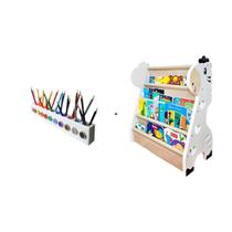 Rack Para Livros Infantil + Porta Lápis De Colorir Montessor - Curumim Kidsroom