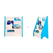 Rack Para Livros Infantil, Standbook Montessoriano Azul 2x