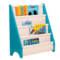 Rack Para Livros Infantil, Standbook Montessoriano Azul Rack Para Livros Infantil, Standbook Montessoriano Azul