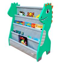 Rack Para Livros Infantil Standbook Montessoriano Dinossauro - Curumim Kids Room