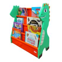 Rack Para Livros Infantil Standbook Montessoriano Dinossauro