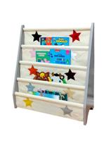 Rack Para Livros Infantil, Standbook Montessoriano Estrelas - Curumim Kids Room