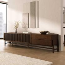 Rack Para Sala 85 Polegadas Madeira Maciça 220 cm Minimalista Cor Imbuia Adamo