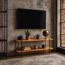 Rack Para Sala Apoio Decoração Madeira Maciça E Ferro