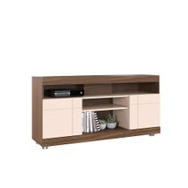 Rack Para Sala Bancada De Tv 47 Pol 136cm Ariele C04 - D'rossi Cor Nogueira Real E Off White Rack Para Sala Bancada De Tv 47 Pol 136cm Ariele C04 - D'rossi Cor Nogueira Real E Off White