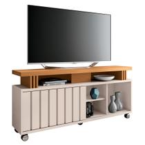 Rack para Sala Bancada de TV 50 Pol. 136cm Briz H01 Off White/Cinamomo - Mpozenato Rack para Sala Bancada de TV 50 Pol. 136cm Briz H01 Off White/Cinamomo - Mpozenato