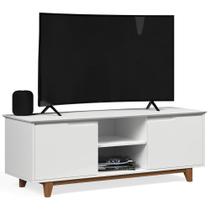 Rack para Sala Bancada de TV 55 Pol 139cm Flow Branco - EJ Móveis