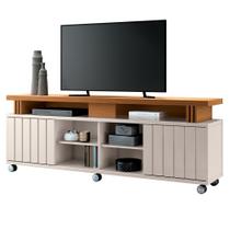 Rack para Sala Bancada de TV 70 Pol. 180cm Briz H01 Off White/Cinamomo - Mpozenato Rack para Sala Bancada de TV 70 Pol. 180cm Briz H01 Off White/Cinamomo - Mpozenato