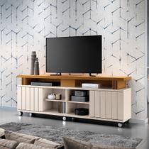 Rack para Sala Bancada de TV 70 Pol 180cm Sora 1.8 Off White/Cinamomo H01 - D'Rossi