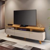 Rack para Sala Bancada de TV 70 Pol 200cm Zuri 2.0 Off White/Cinamomo H01 - D'Rossi