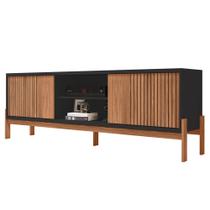 Rack Para Sala Bancada de TV 72 Pol Ripado 184cm Tannen Buriti/Off White - Caemmun