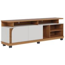 Rack para Sala Bancada de TV 75 Pol 180cm Madrid C05 Freijó/Off White Matte - Mpozenato
