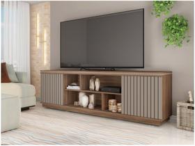 Rack Para Sala Bancada de TV 75 Pol 180cm Simetria Nogueira/Fendi - Caemmun