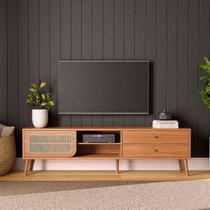 Rack para Sala c/ Pés em Madeira 2,20m 2 Gavetas 100% MDF