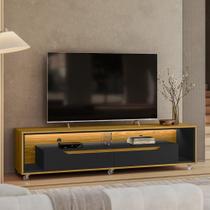 Rack para Sala com Led e Rodízios p/TV 65 Polegadas 175cm Loop - Olivar Móveis