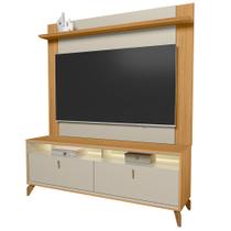 Rack Para Sala Com Painel Para TV 70 Pol LED 160cm Naomi L05 Tauari Off White Fosco - Lyam Decor