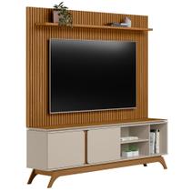 Rack Para Sala Com Painel Para TV 70 Pol Turkey L05 Nature Off White - Lyam Decor