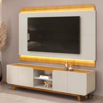 Rack Para Sala com Painel Para TV 75 Pol LED Cine D05 Bali Cedro - Lyam Decor Rack Para Sala com Painel Para TV 75 Pol LED Cine D05 Bali Cedro - Lyam Decor